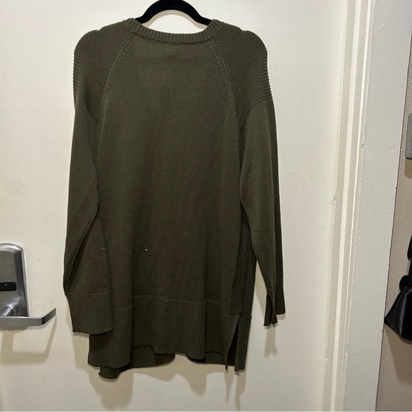 NWT Chico’s Green Knit Lace Up Long Sleeve Sweater Size XL - Picture 4 of 10